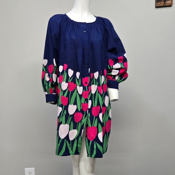Mii Collection Oversized Tunic Top Medium RARE Tulip Cotton Gauze Artsy Handmade - Picture 1 of 9